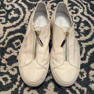 Lafayette 148 New York Leather Zip Sneaker Size 39